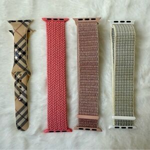Bundle 4 Watch Bands in Various Colors designed for Apple Watch